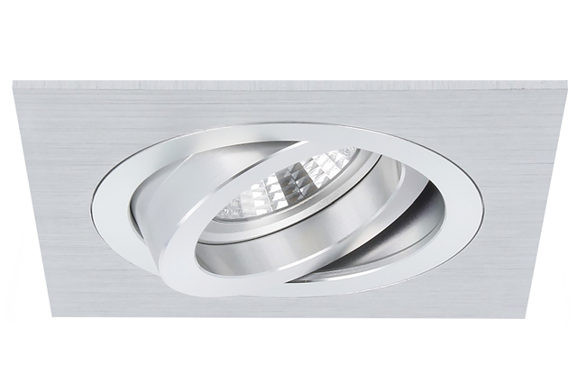 Torino - Inbouwspot Aluminium Vierkant - Kantelbaar - 1 Lichtpunt - 93x93mm