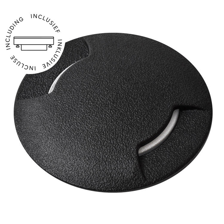 Grondspot Ceci 2 GX53 zwart IP67 rond incl. lichtbron 3W 3000K/4000K/6500K
