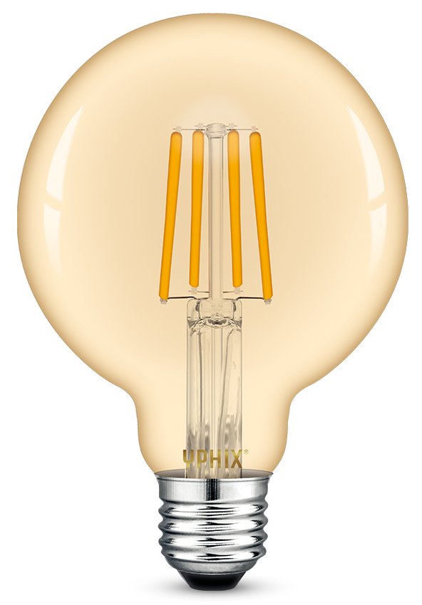 E27 LED filament lamp Atlas G95 4,5W 2200K dimbaar gold