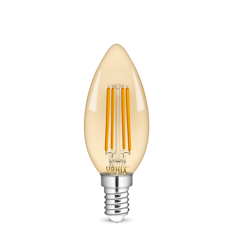 E14 LED kaarslamp Filament Atlas Gold 4,5W 2200K