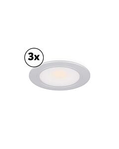 LED kastverlichting complete set Novello inbouw en opbouw 3 x 3W 2700K aluminium dimbaar 12V DC