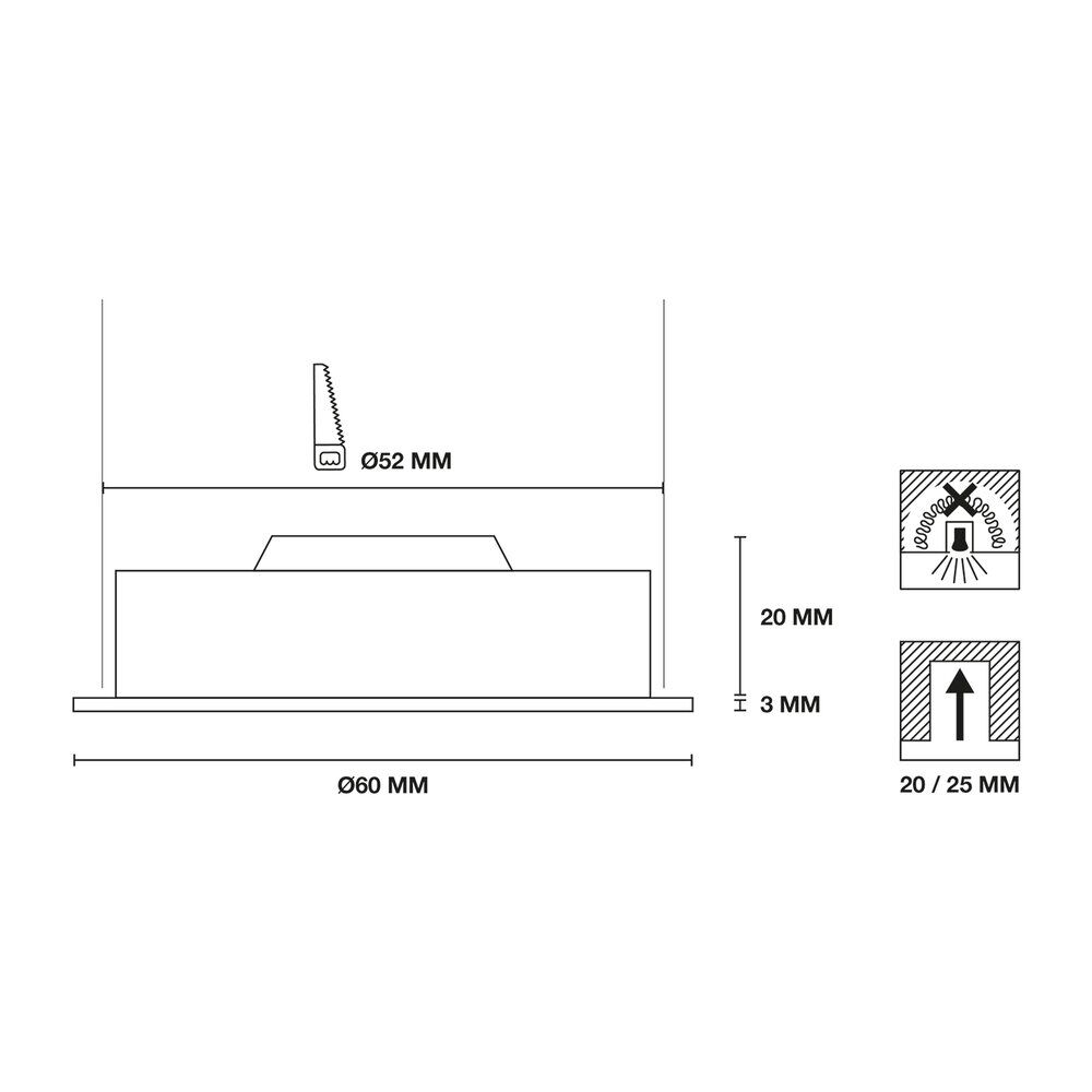 HCFEI LED Einbau-Strahler 5W Eisen-gebürstet IP44 230V Bad Feuchtraum Außen 230V Spot 68 mm HCFEI LED Einbau-Strahler 5W Eisen-gebürstet IP44 230V Bad Feuchtraum Außen 230V Spot 68 mm