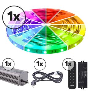 LED strip 5m complete set 12V RGB IP20 150 SMD 3528 LEDS