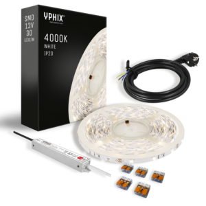 Complete LED Strip Set 5m - wit 4000K 150 SMD - inclusief 12V - 24W transformator