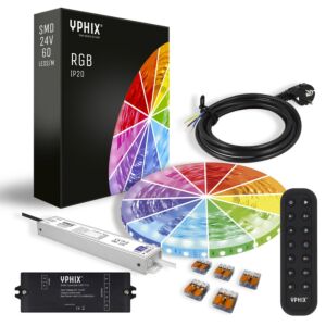 Complete 24V RGB LED strip bundel Set – inclusief met Dimmer, Afstandsbediening en Aansluitsnoer