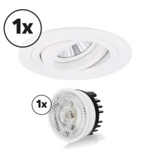 Inbouwspot complete set Modena rond 4W wit kantelbaar dimbaar