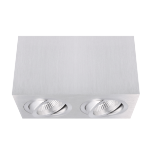 Opbouwspot Palermo aluminium vierkant dubbel kantelbaar