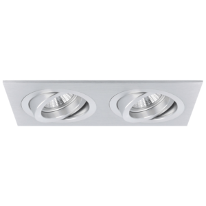 Inbouwspot Torino dubbel aluminium kantelbaar met klemveren