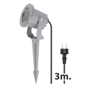 Prikspot Mira grijs met RVS ring GU10