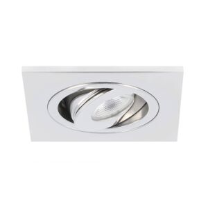 LED inbouwspot Alba vierkant 3W 2700K RVS IP65 dimbaar kantelbaar