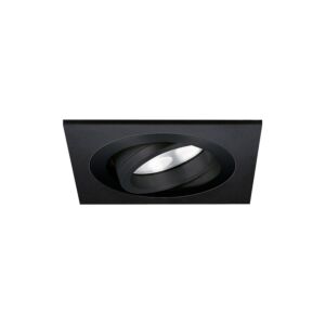 LED inbouwspot Lecco vierkant 5W 2700K zwart IP65 dimbaar kantelbaar