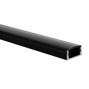 LED strip profiel Potenza zwart (RAL 9005) laag 5m (2 x 2,5m) incl. zwarte afdekkap
