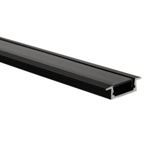 LED strip profiel Matera zwart (RAL 9005) laag 5m (2 x 2,5m) incl. zwarte afdekkap