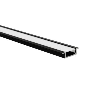 LED strip profiel Matera zwart (RAL 9005) laag 5m (2 x 2,5m) incl. melkwitte afdekkap