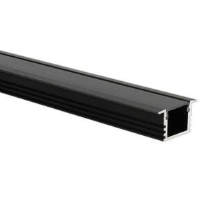 LED strip profiel Matera zwart (RAL 9005) hoog 5m (2 x 2,5m) incl. zwarte afdekkap