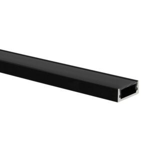 LED strip profiel Felita zwart (RAL 9005) extra laag 1m incl. zwarte afdekkap