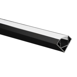 LED strip profiel Tarenta zwart hoek 5m (2 x 2,5m) incl. melkwitte afdekkap