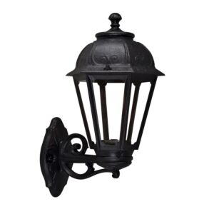 Wandlamp Saba zwart helder glas E27 IP55