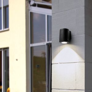 Wandlamp Franca down zwart IP55 diffuus glas incl. GU10 3,5W 2700-4000K IP55