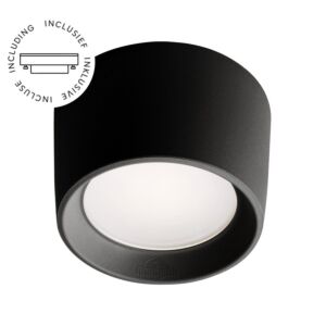 Opbouwspot Livia zwart rond incl lichtbron 230V 3W IP55 difuus glas 3000K/4000K/6500K