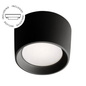 Opbouwspot Livia zwart rond IP55 diffuus glas incl. GX53 3W 3000K/4000K/6500K