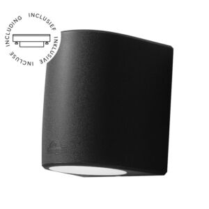 Wandlamp Marta 160 down zwart IP55 diffuus glas incl. GX53 3W 3000K-4000K-6500K