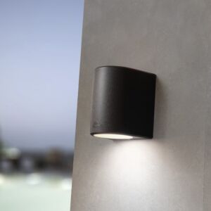 Wandlamp Marta 160 down zwart IP55 diffuus glas incl. GX53 3W 3000K-4000K-6500K