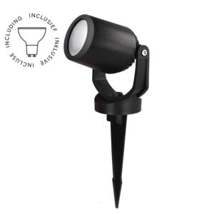 Prikspot Minitommy 118 zwart IP66 diffuus glas incl. GU10 3,5W 2700K/4000K