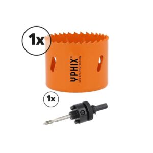 Hss bi-metaal gatenzaag 55mm incl. adapter 7/16''