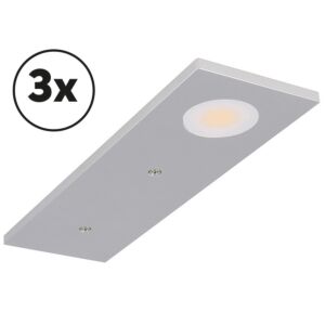 LED kastverlichting complete set Somano opbouw 3 x 3W 2700K aluminium dimbaar 12V DC