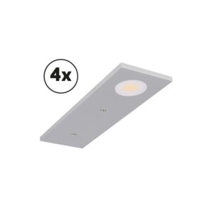 LED kastverlichting complete set Somano opbouw 4 x 3W 2900K aluminium dimbaar 12V DC