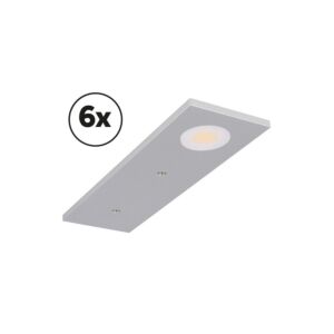LED kastverlichting complete set Somano opbouw 6 x 3W 2900K aluminium dimbaar 12V DC