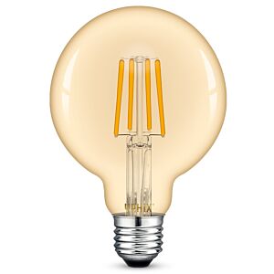 E27 LED filament lamp Atlas G95 4,5W 2200K dimbaar gold