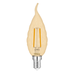 E14 LED filament kaarslamp Polaris BA35 amber 2,5W 2200K
