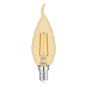 E14 LED filament kaarslamp Polaris BA35 amber 2,5W 2200K