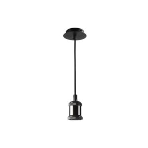 E27 LED Lamp Pendel zwart 120cm met plafond afdekplaat