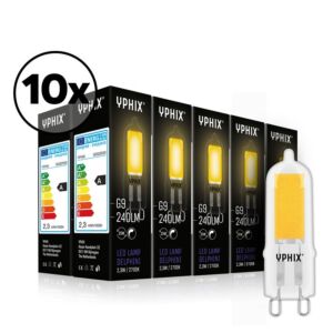 G9 LED lamp Delphini 10-pack COB 2,3W 2700K dimbaar