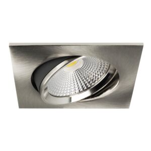 LED inbouwspot Eleanora vierkant 6W dim to warm 2000K-3000K geborsteld aluminium inclusief driver IP44