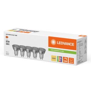GU10 LED Lamp Performance 5-Pack 36° 4,5W 3000K Dimbaar