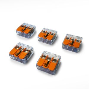 Wago laskklemmen - set 5 stuks - 3-voudig 4mm2