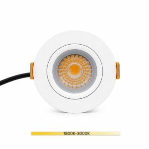 LED Inbouwspot Parma Wit 6W 435 lumen | dimbaar & kantelbaar | Dim-to-Warm 1800K-3000K | IP54