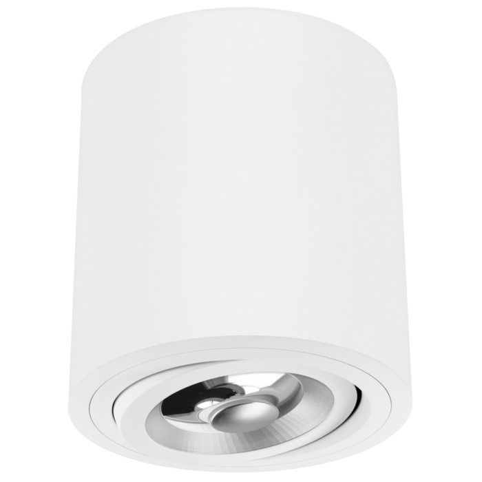 Opbouwspot Roma AR111 wit rond kantelbaar