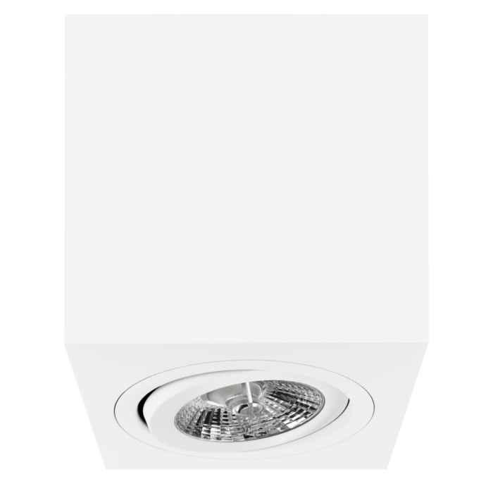 Opbouwspot Palermo AR70 Wit vierkant kantelbaar