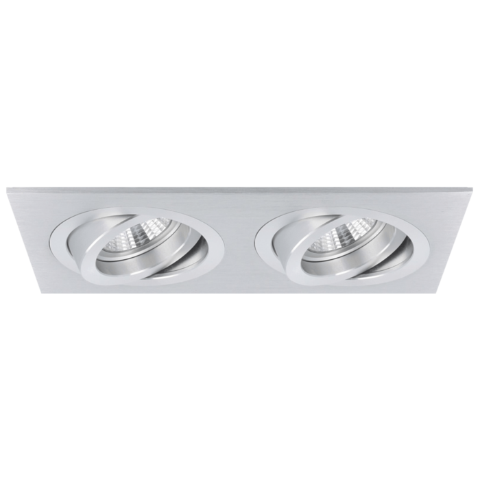 Inbouwspot Torino dubbel aluminium kantelbaar met klemveren