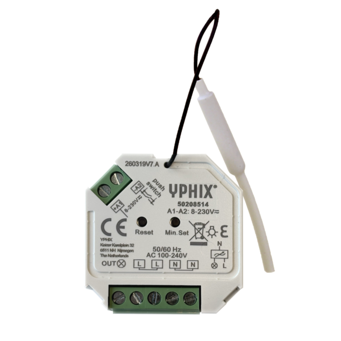 Draadloze LED Dimmer 230V 2,4GHz | Universele Inbouwdimmer | 0-200W | Knippervrij Dimmen