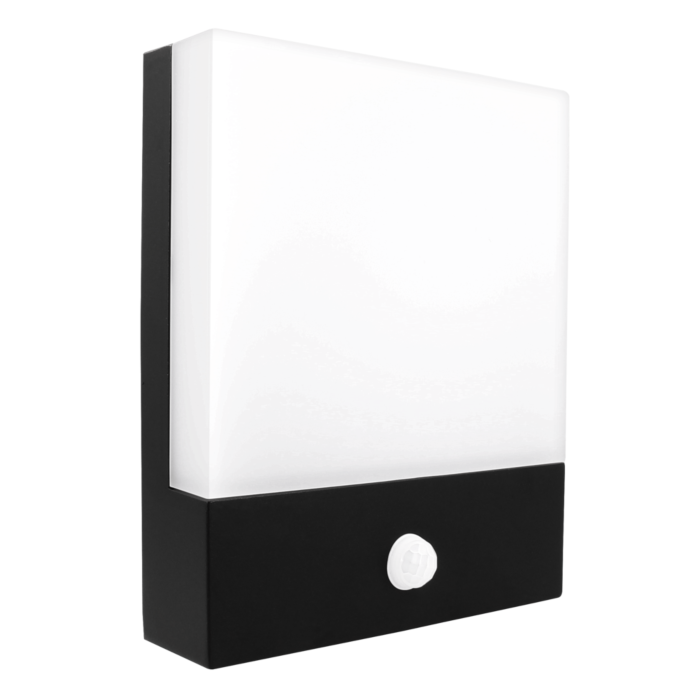 LED wandlamp Bjorka met bewegingssensor zwart 6W 3000K IP54