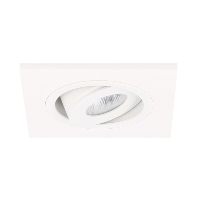 LED inbouwspot Alba vierkant 3W 2700K wit IP65 dimbaar kantelbaar