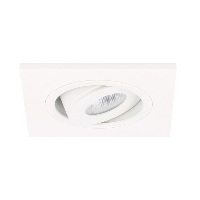 LED inbouwspot Alba vierkant 3W 2700K wit IP65 dimbaar kantelbaar