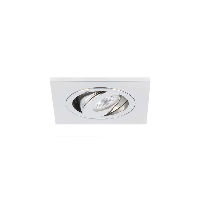 LED inbouwspot Alba vierkant 3W 2700K RVS IP65 dimbaar kantelbaar