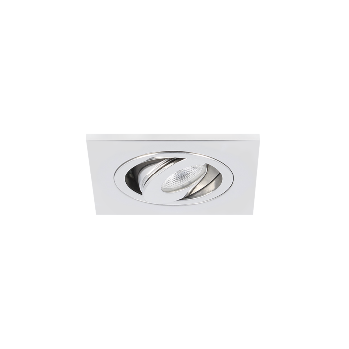 Pickering Portier matig LED Inbouwspot Alba RVS vierkant, IP65 straalwaterdicht, dimbaar en  kantelbaar 3W (Vervangt 20W) | LEDdirect